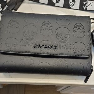 Betsey Johnson Black Skull Crossbody Bag